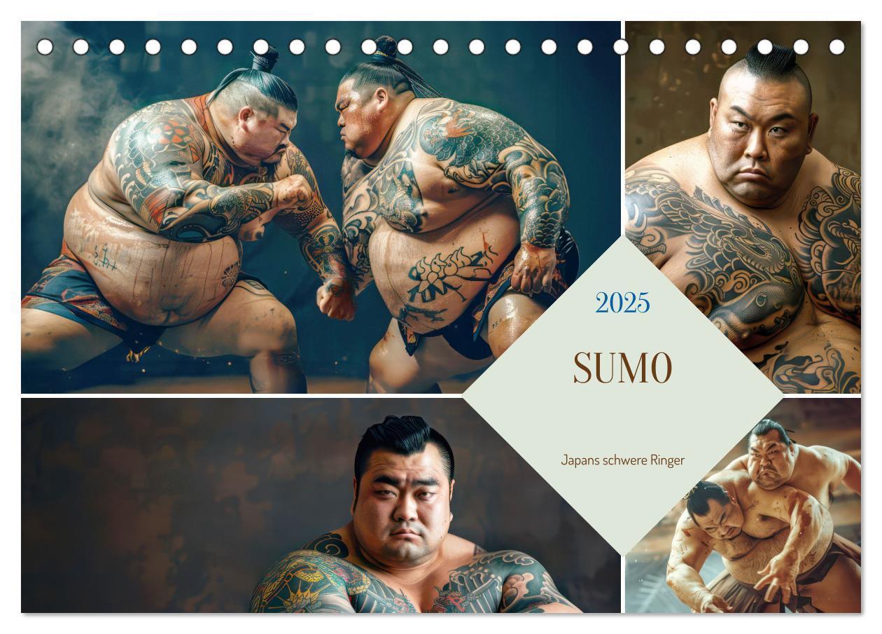 Cover: 9783383809965 | Sumo - Japans schwere Ringer (Tischkalender 2025 DIN A5 quer),...