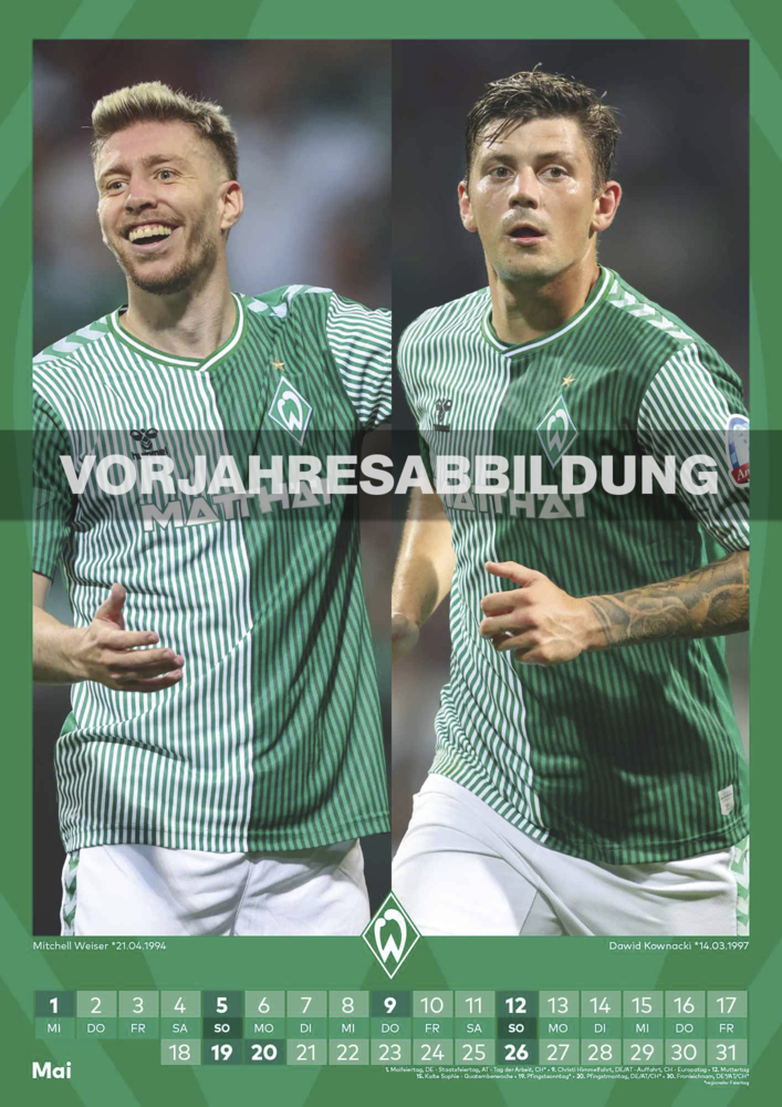 Bild: 4002725994493 | N NEUMANNVERLAGE - Werder Bremen 2025 Wandkalender, 29,7x42cm,...