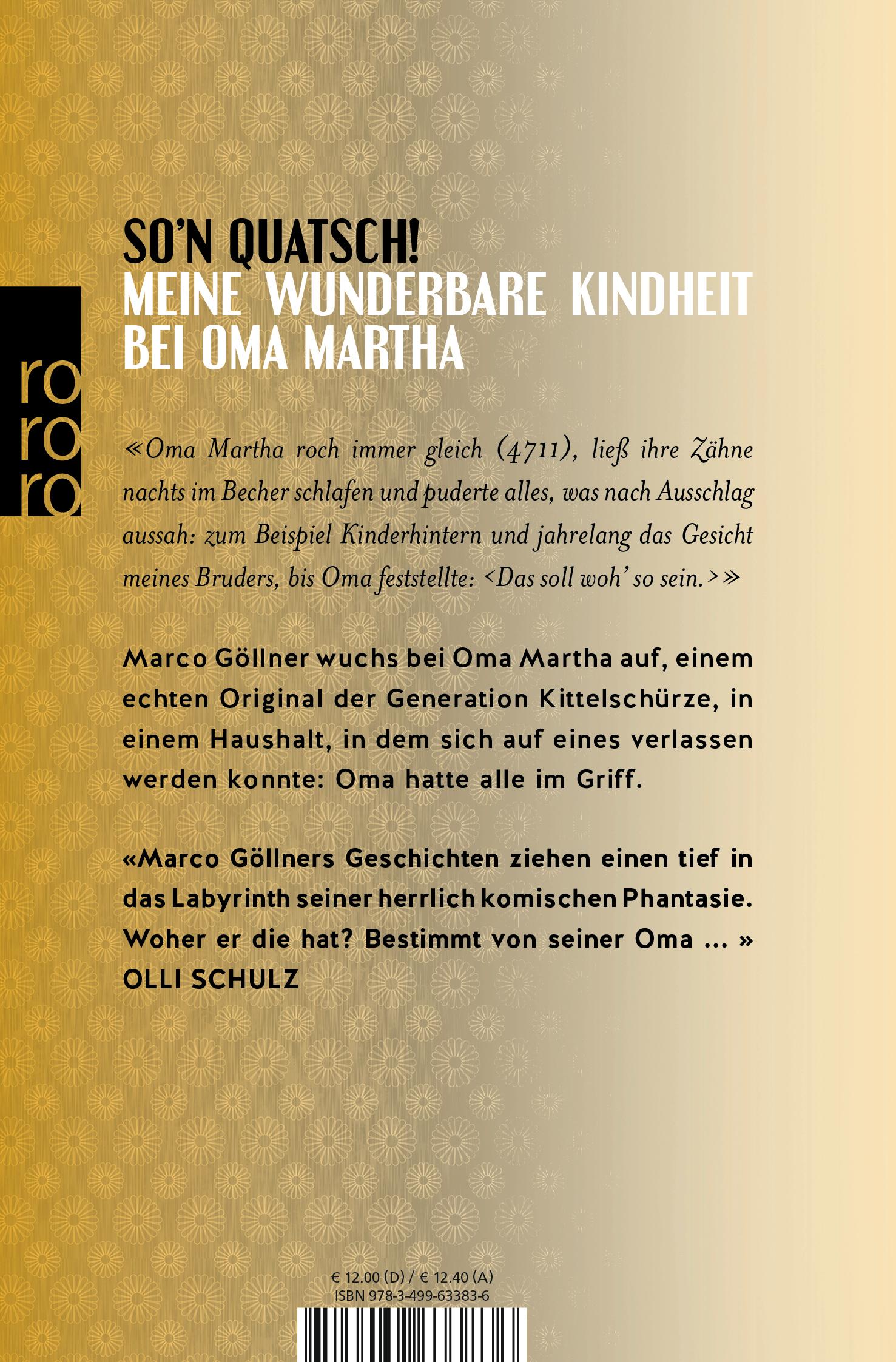 Rückseite: 9783499633836 | Oma Martha &amp; ich | Marco Göllner | Taschenbuch | 208 S. | Deutsch