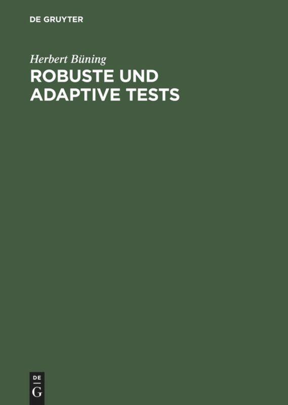 Cover: 9783110128277 | Robuste und adaptive Tests | Herbert Büning | Buch | X | Deutsch