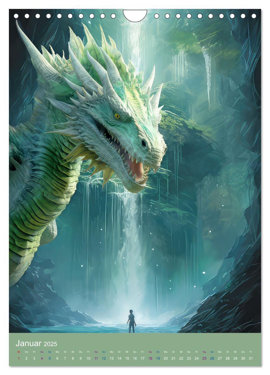 Bild: 9783435849093 | Sagenland der Drachen (Wandkalender 2025 DIN A4 hoch), CALVENDO...