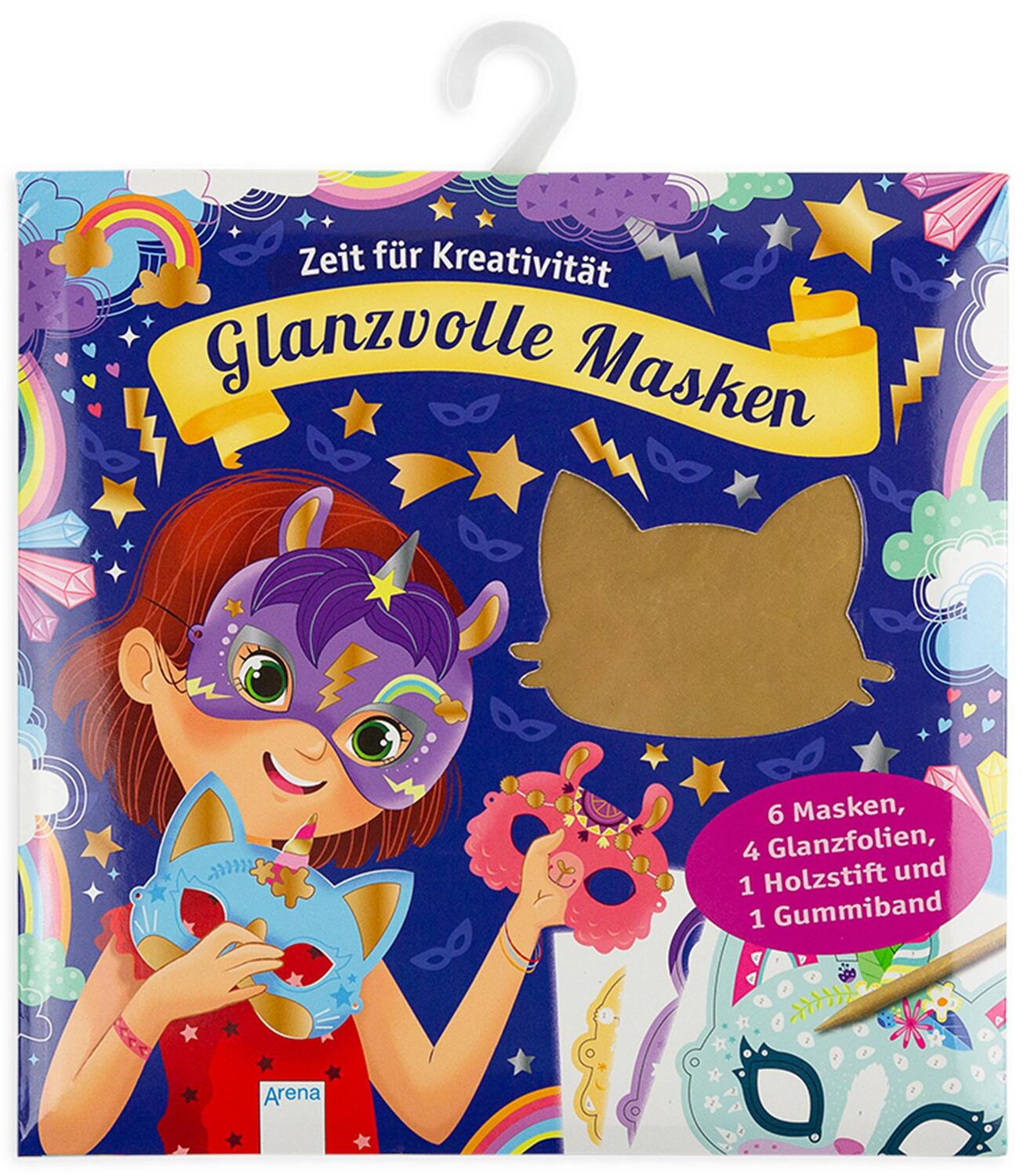 Cover: 9783401717050 | Krickel-Kratz-Malbilder. Glanzvolle Masken (6 Masken, 4...