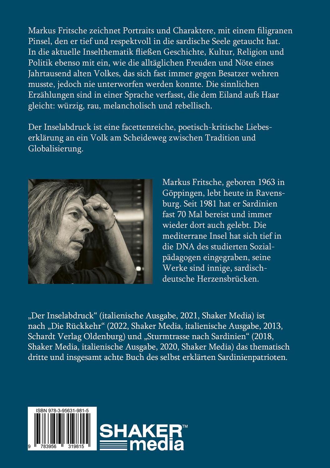 Rückseite: 9783956319815 | Der Inselabdruck | Fußspuren auf Sardinien | Markus Fritsche | Buch