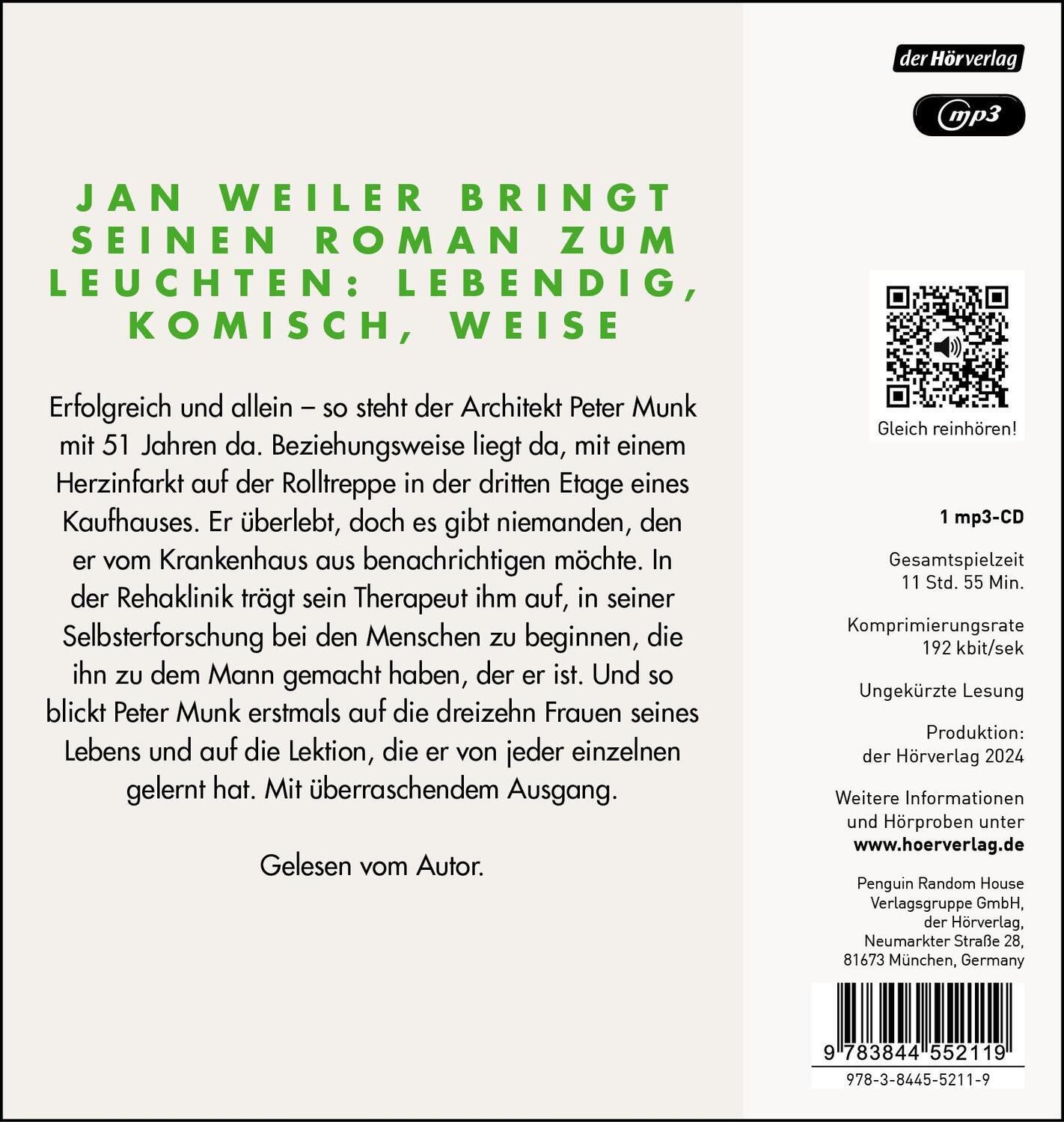 Bild: 9783844552119 | Munk | Roman | Jan Weiler | MP3 | 1 Audio-CD | Deutsch | 2024