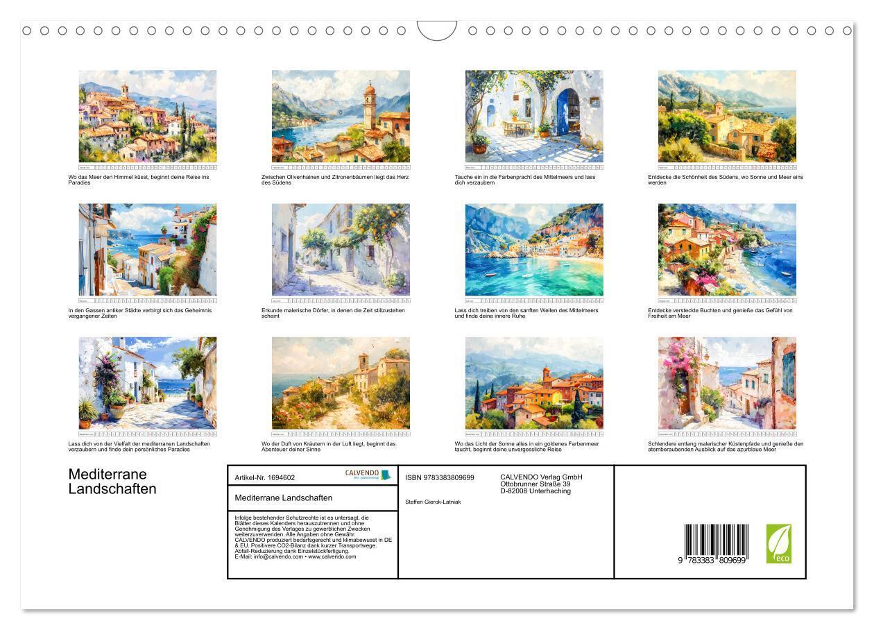 Bild: 9783383809699 | Mediterrane Landschaften (Wandkalender 2025 DIN A3 quer), CALVENDO...