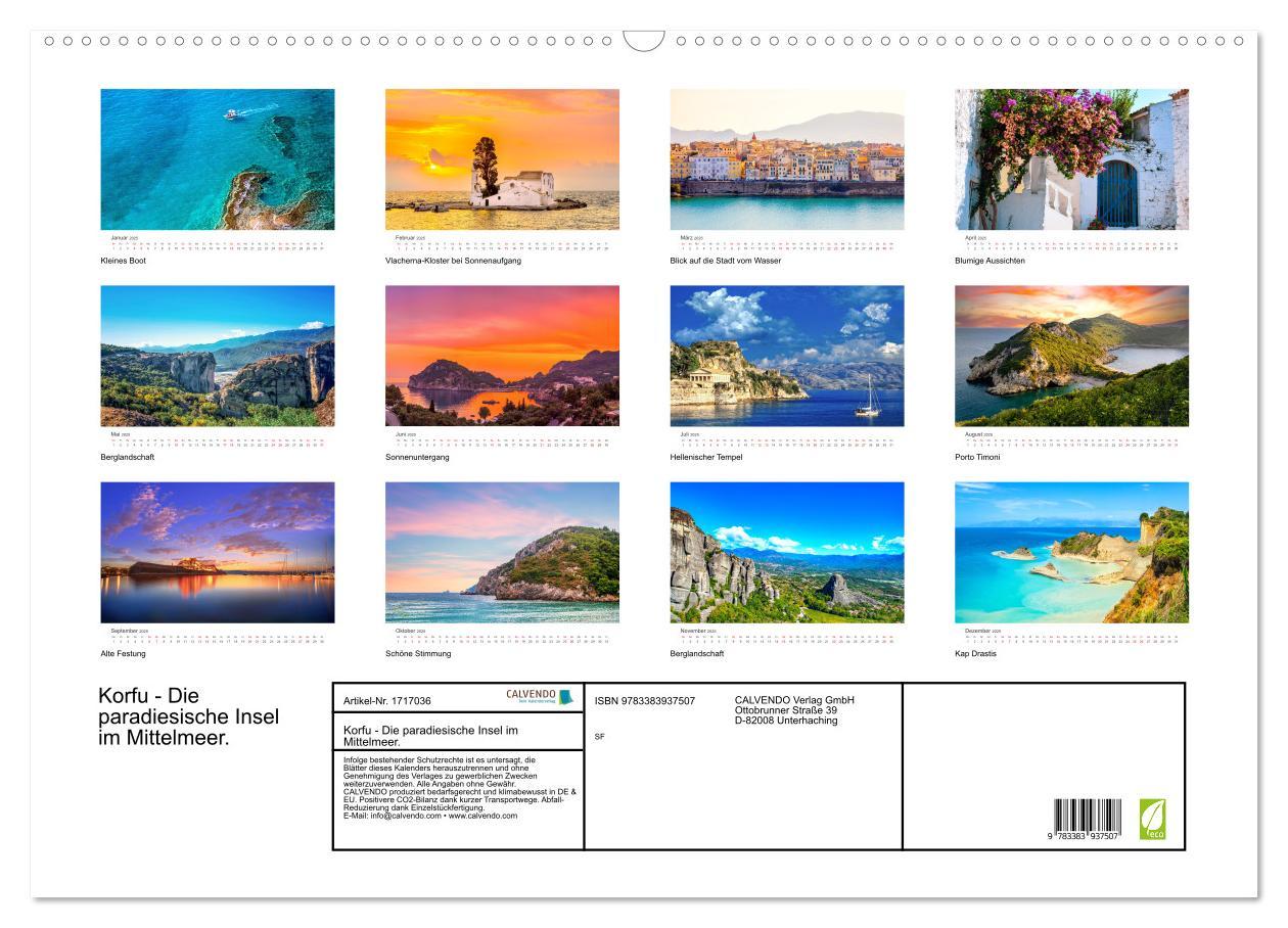 Bild: 9783383937507 | Korfu - Die paradiesische Insel im Mittelmeer. (Wandkalender 2025...