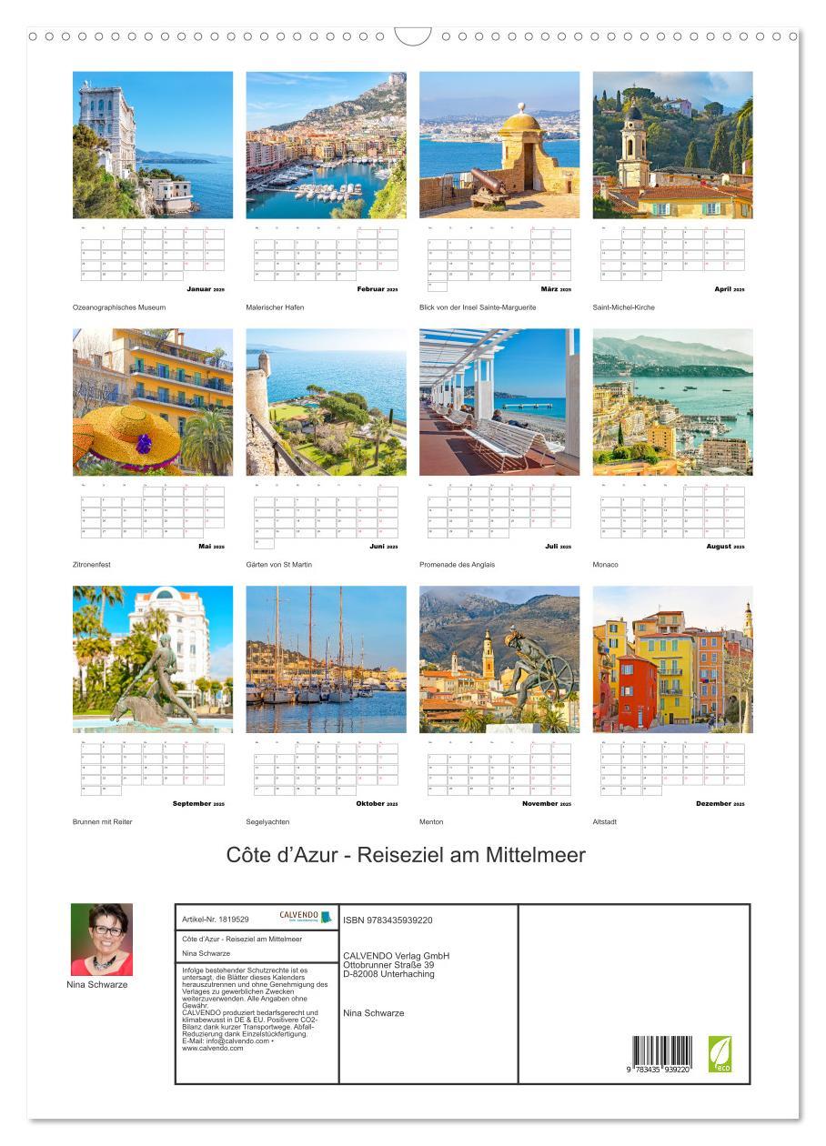 Bild: 9783435939220 | Côte d¿Azur - Reiseziel am Mittelmeer (Wandkalender 2025 DIN A2...