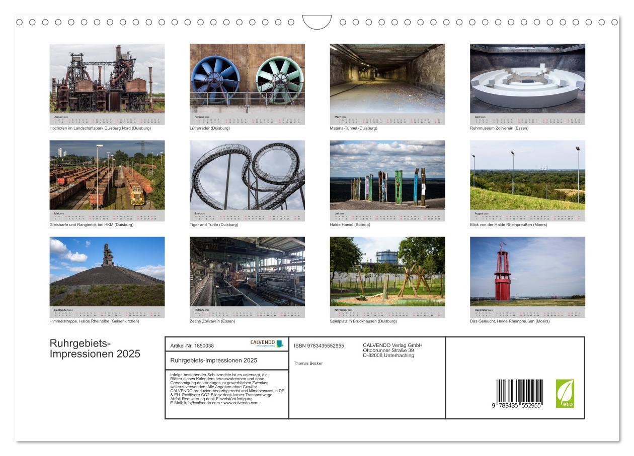 Bild: 9783435552955 | Ruhrgebiets-Impressionen 2025 (Wandkalender 2025 DIN A3 quer),...