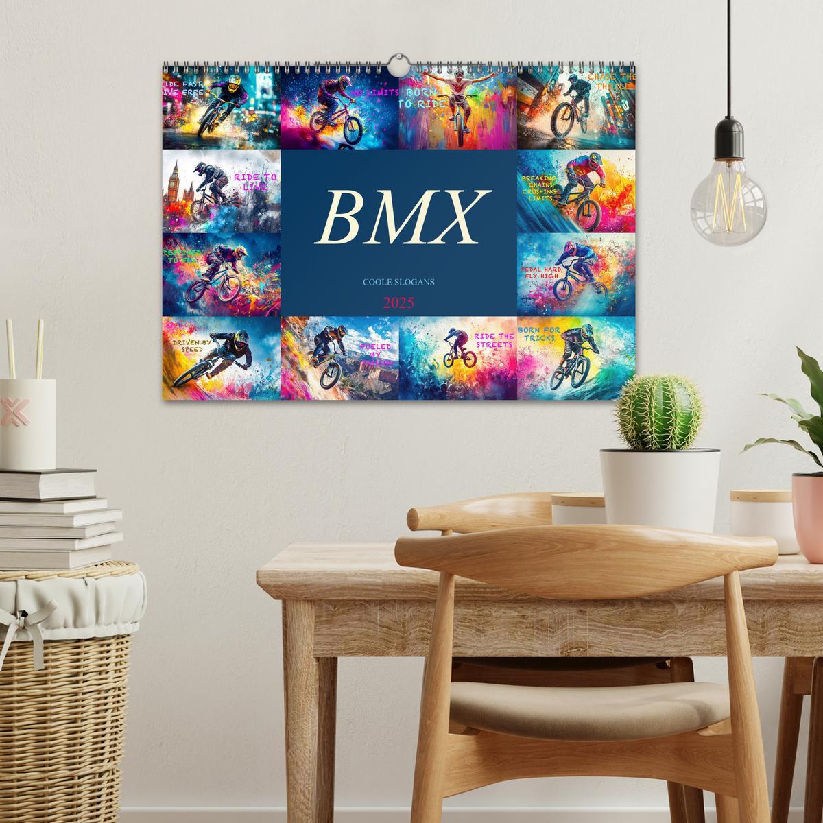 Bild: 9783457184851 | BMX - Coole Slogans (Wandkalender 2025 DIN A3 quer), CALVENDO...