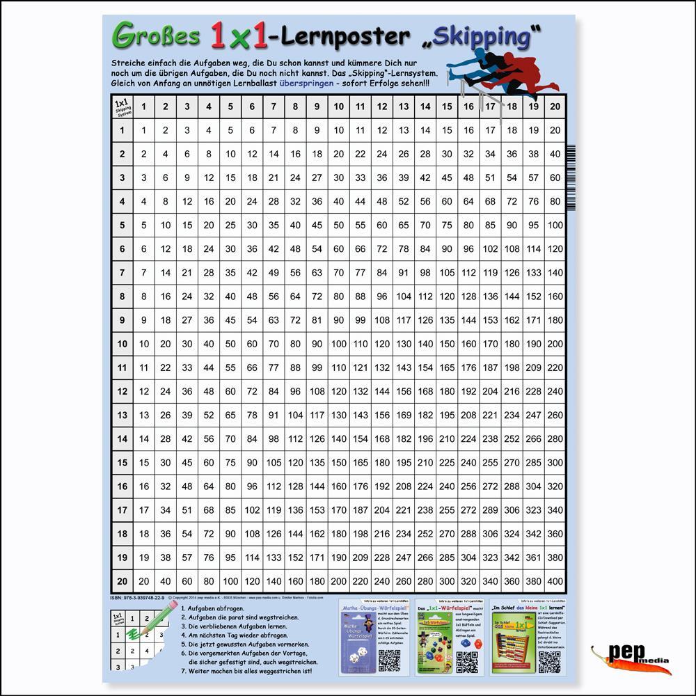 Cover: 9783939748229 | Großes 1x1-Lernposter "Skipping" | Markus Neumann | Stück | Deutsch