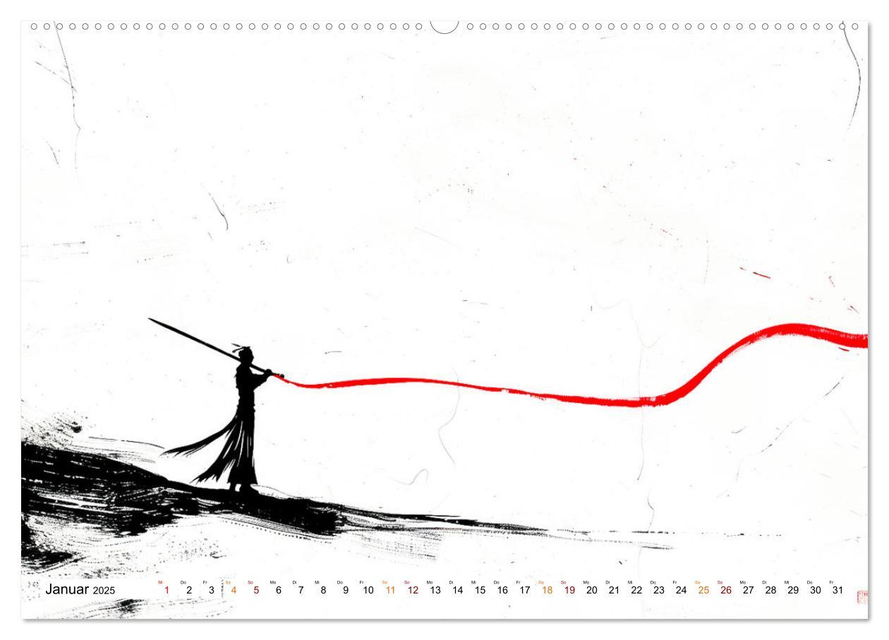 Bild: 9783383802089 | Samurai Illustrationen (Wandkalender 2025 DIN A2 quer), CALVENDO...