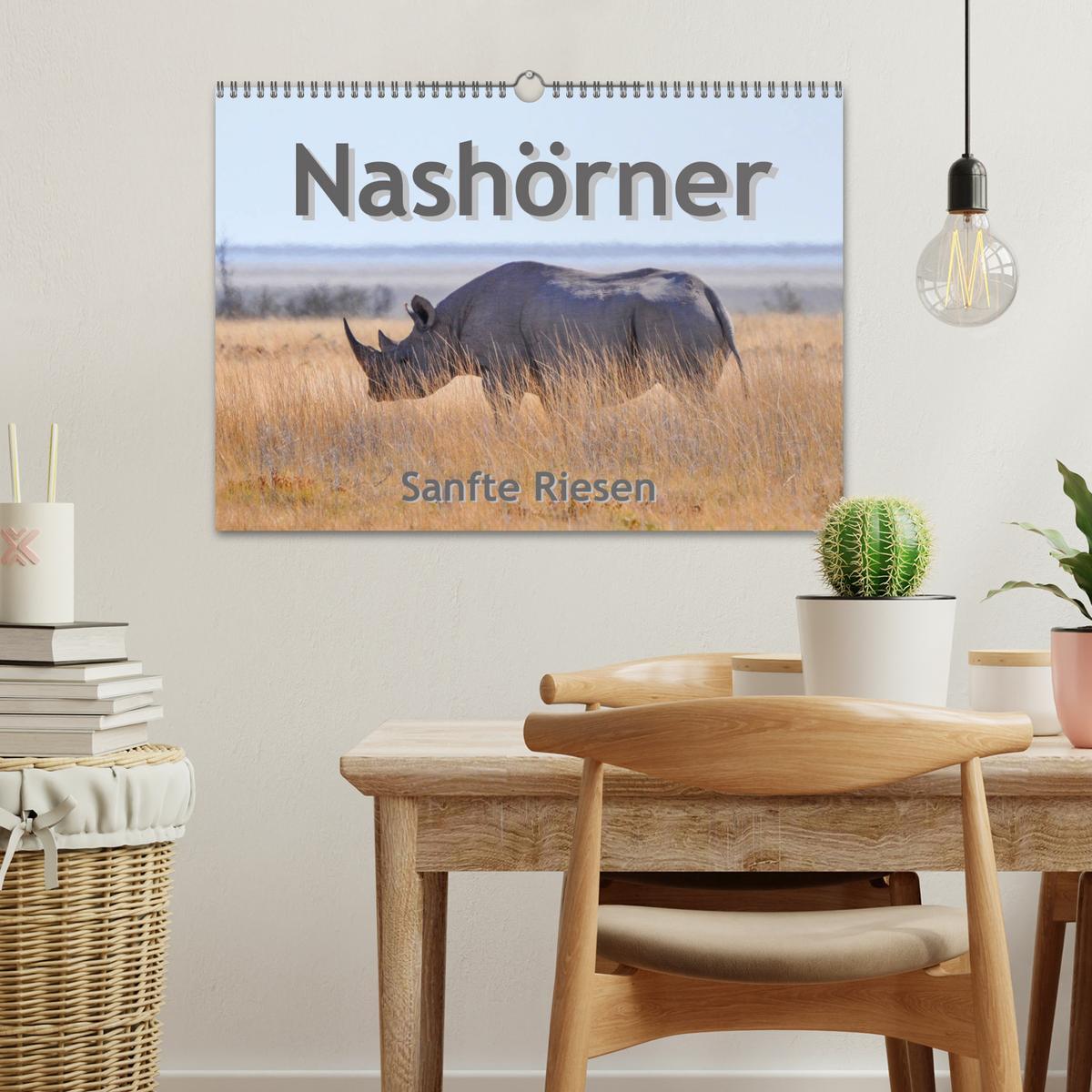 Bild: 9783435331581 | Nashörner - Sanfte Riesen (Wandkalender 2025 DIN A3 quer), CALVENDO...