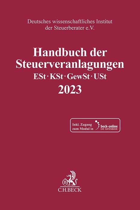 Cover: 9783406812866 | Handbuch der Steuerveranlagungen, m. 1 Buch, m. 1 Online-Zugang | e.V.