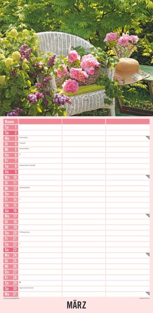 Bild: 4251732343262 | Alpha Edition - Gartenzauber 2025 Streifenplaner, 22x45cm, Kalender...