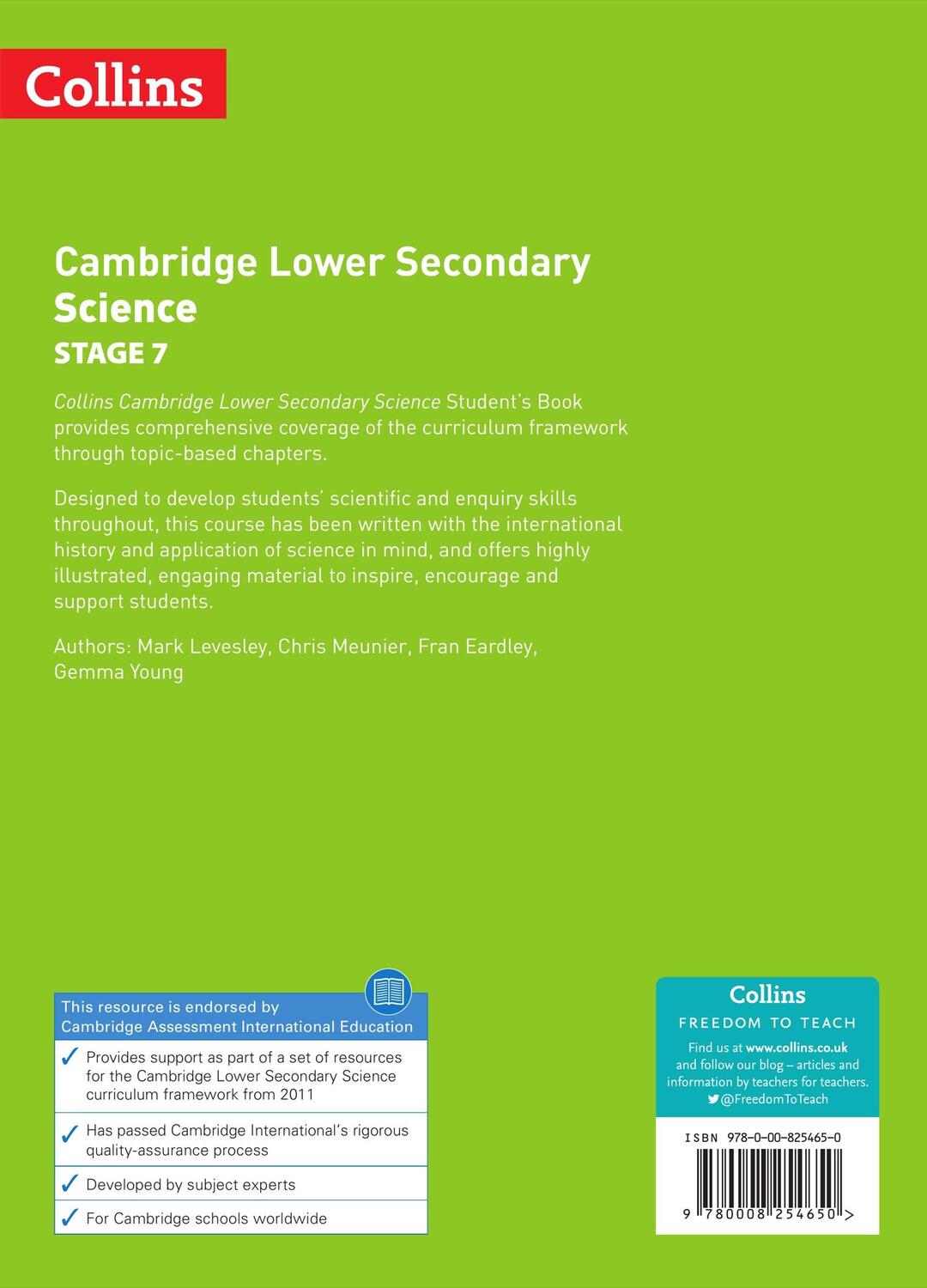 Rückseite: 9780008254650 | Lower Secondary Science Student's Book: Stage 7 | Meunier (u. a.)