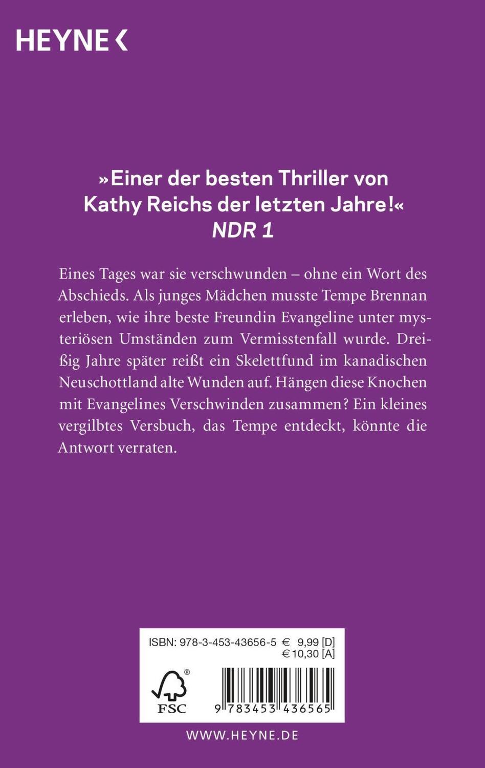 Bild: 9783453436565 | Knochen zu Asche | Kathy Reichs | Taschenbuch | Deutsch | 2016 | Heyne