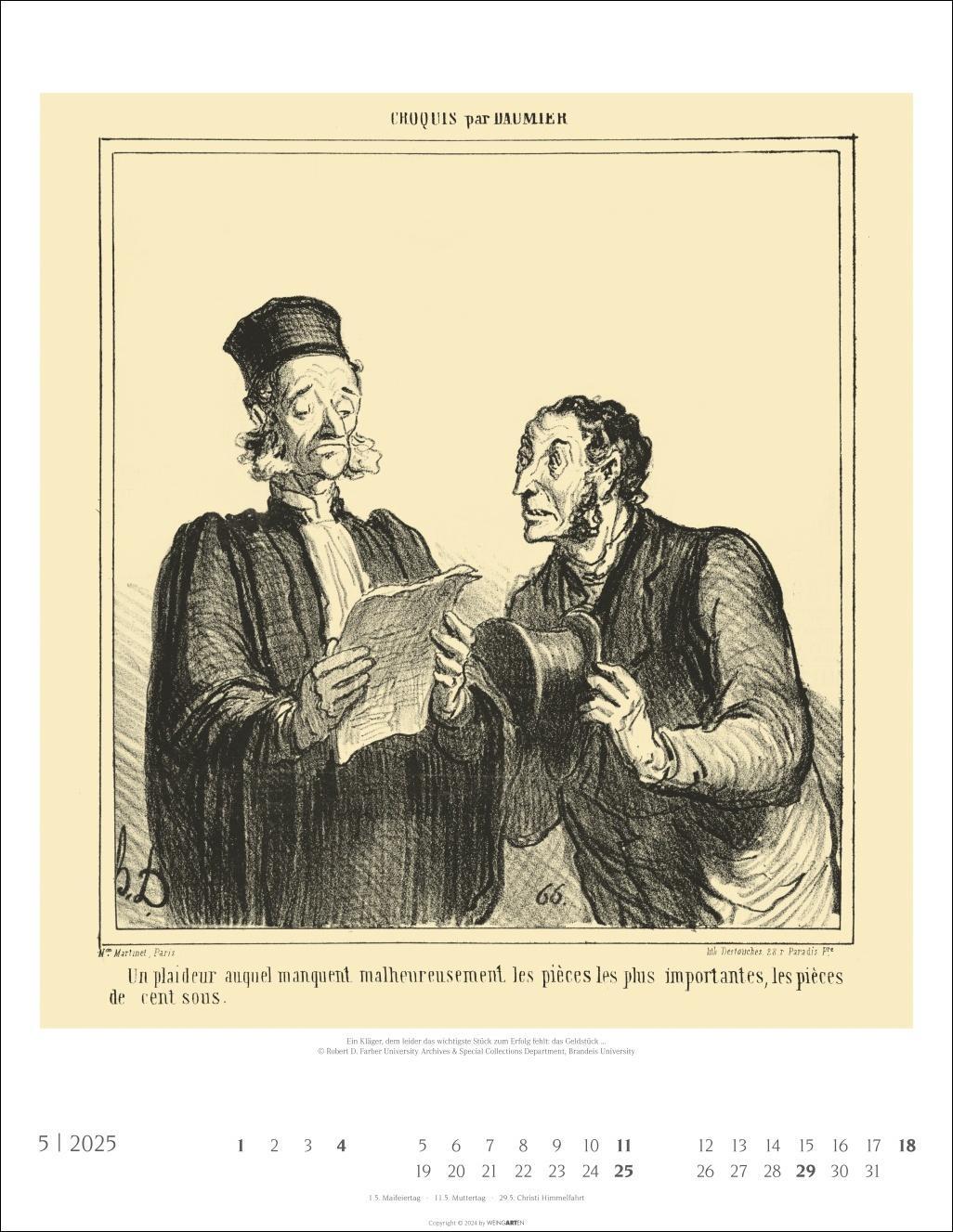 Bild: 9783839900420 | Honoré Daumier: Die Juristen Kalender 2025 | Kalender | Spiralbindung