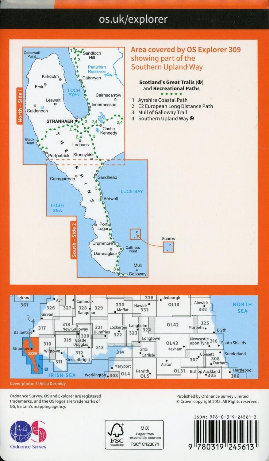 Bild: 9780319245613 | Stranraer and the Rhins | Ordnance Survey | (Land-)Karte | Englisch