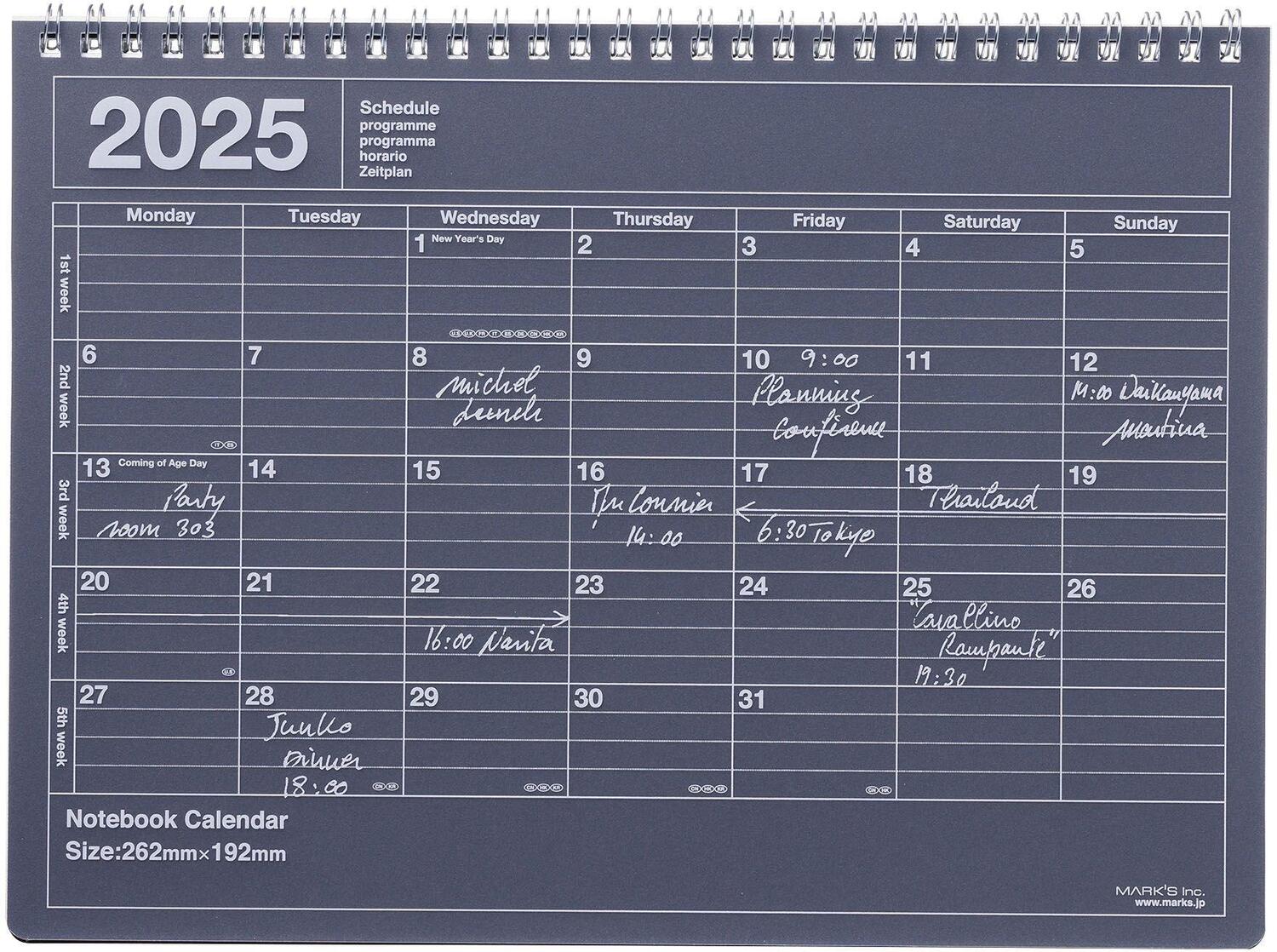 Cover: 4550045128260 | MARK'S 2025 Tischkalender M // Black | MARK'S Inc. | Kalender | 2025