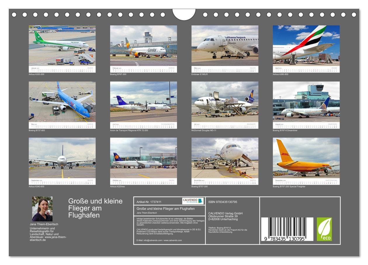 Bild: 9783435130795 | Große und kleine Flieger am Flughafen (Wandkalender 2025 DIN A4...