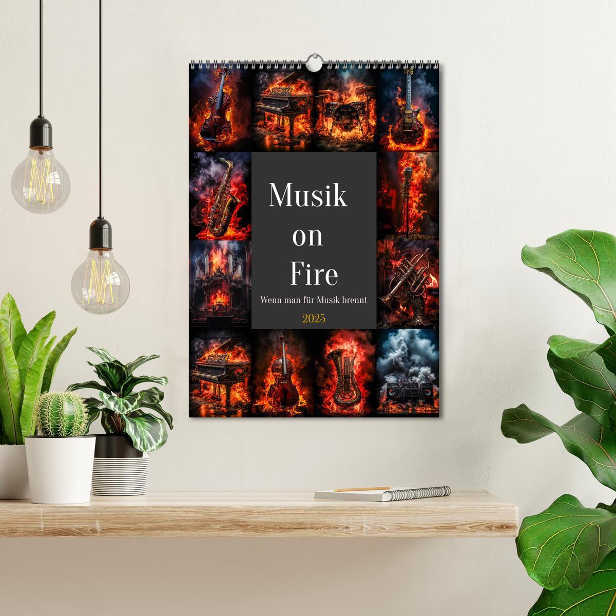 Bild: 9783435849734 | Musik on Fire (Wandkalender 2025 DIN A3 hoch), CALVENDO Monatskalender