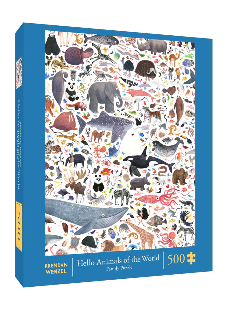 Cover: 9781797213590 | Hello Animals of the World 500-Piece Family Puzzle | Chronicle Books