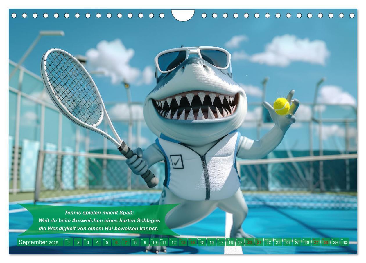 Bild: 9783457180488 | Der tierisch lustige Tennis-Kalender (Wandkalender 2025 DIN A4...