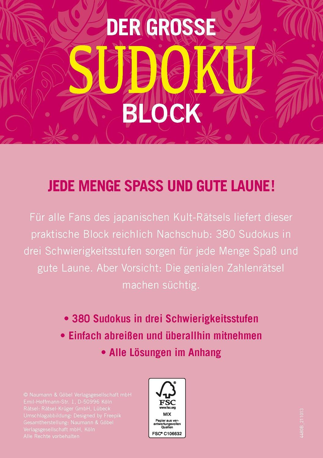 Rückseite: 9783625191698 | Der große Sudokublock Band 6 | Taschenbuch | Der große Sudokublock