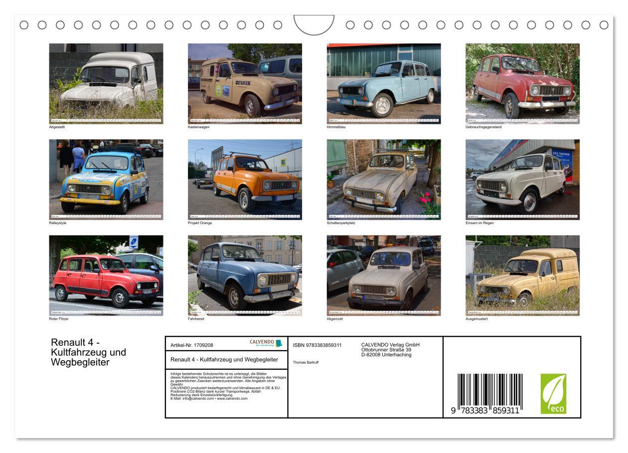 Bild: 9783383859311 | Renault 4 - Kultfahrzeug und Wegbegleiter (Wandkalender 2025 DIN A4...