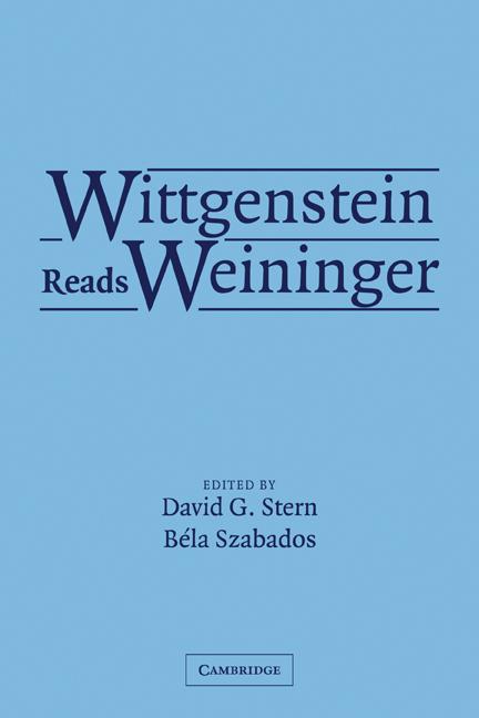 Cover: 9780521532600 | Wittgenstein Reads Weininger | David G. Stern (u. a.) | Taschenbuch