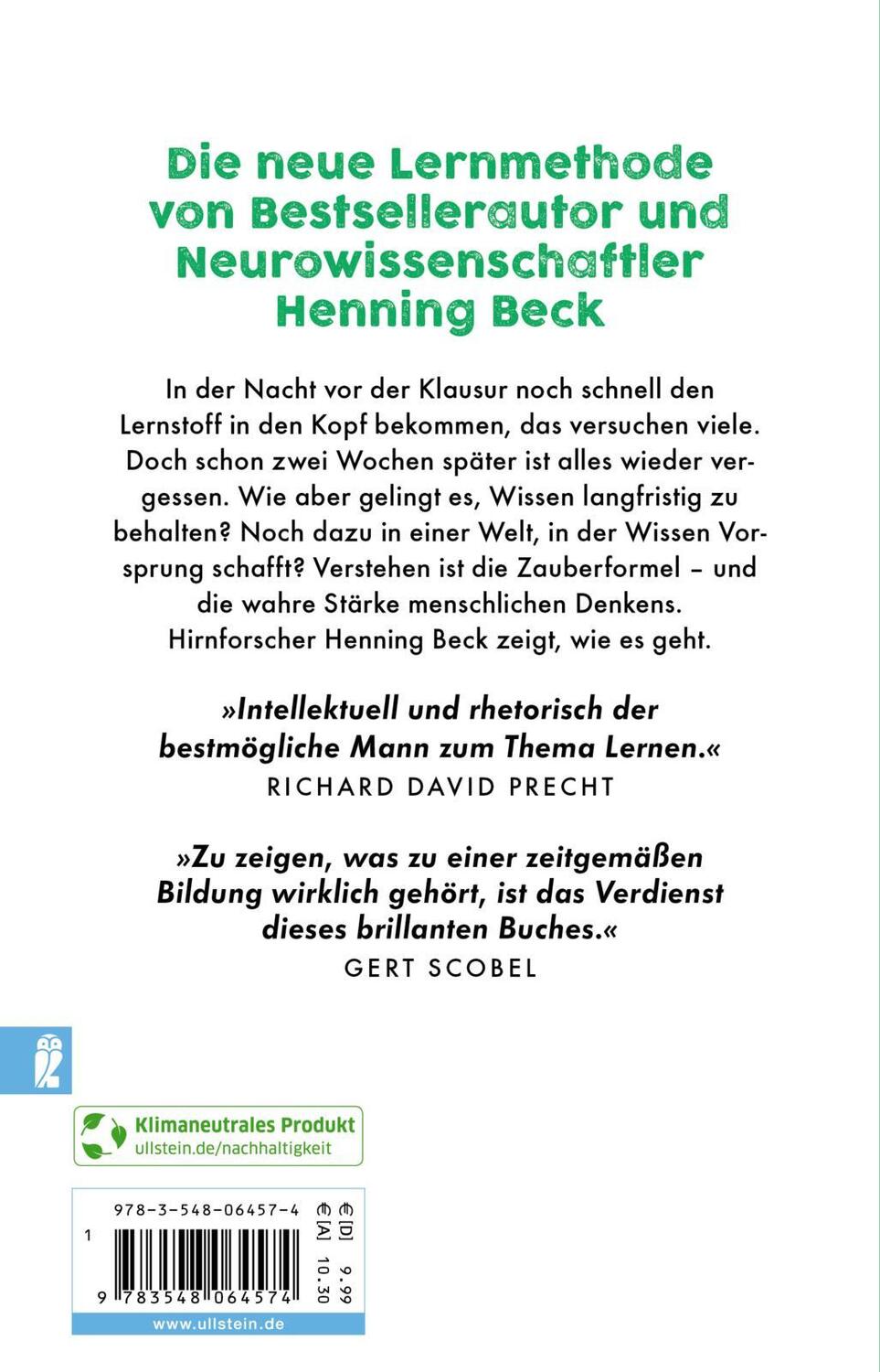 Rückseite: 9783548064574 | Das neue Lernen | heißt Verstehen | Henning Beck | Taschenbuch | 2021