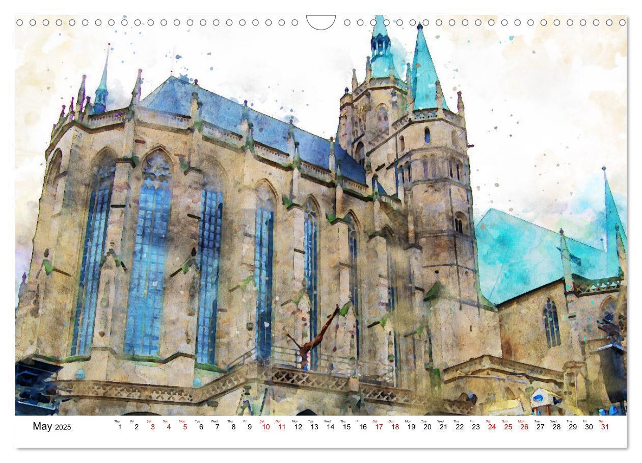 Bild: 9781325935758 | Erfurt - City views in watercolors (Wall Calendar 2025 DIN A3...