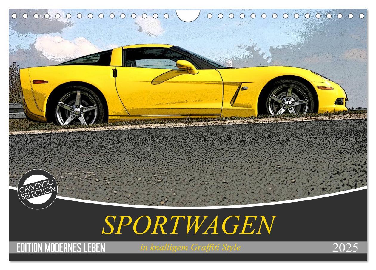 Cover: 9783435414420 | Sportwagen in knalligem Graffiti Style (Wandkalender 2025 DIN A4...