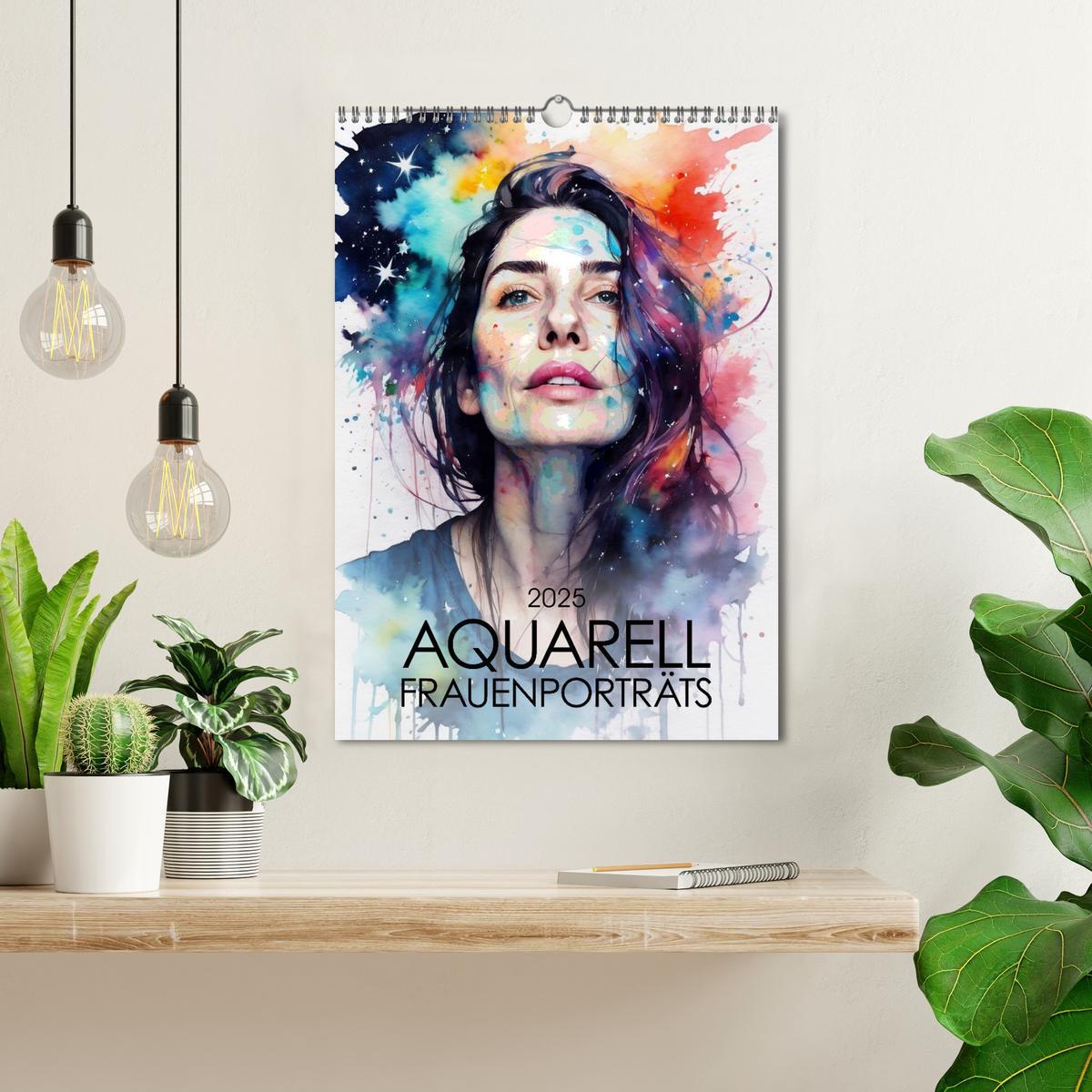 Bild: 9783383791055 | Aquarell-Frauenporträts (Wandkalender 2025 DIN A3 hoch), CALVENDO...