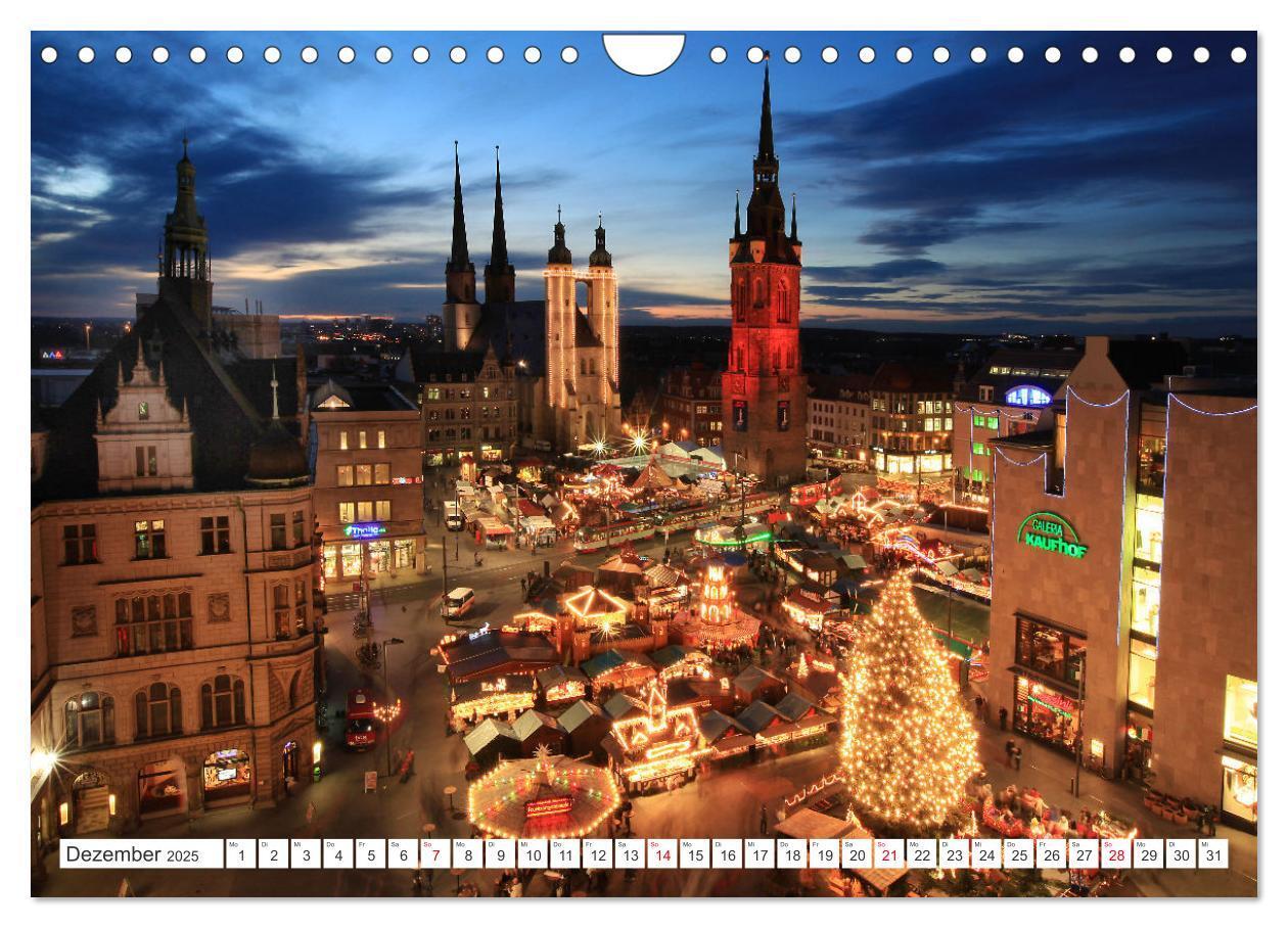 Bild: 9783435077021 | HALLE SAALE BEI NACHT (Wandkalender 2025 DIN A4 quer), CALVENDO...