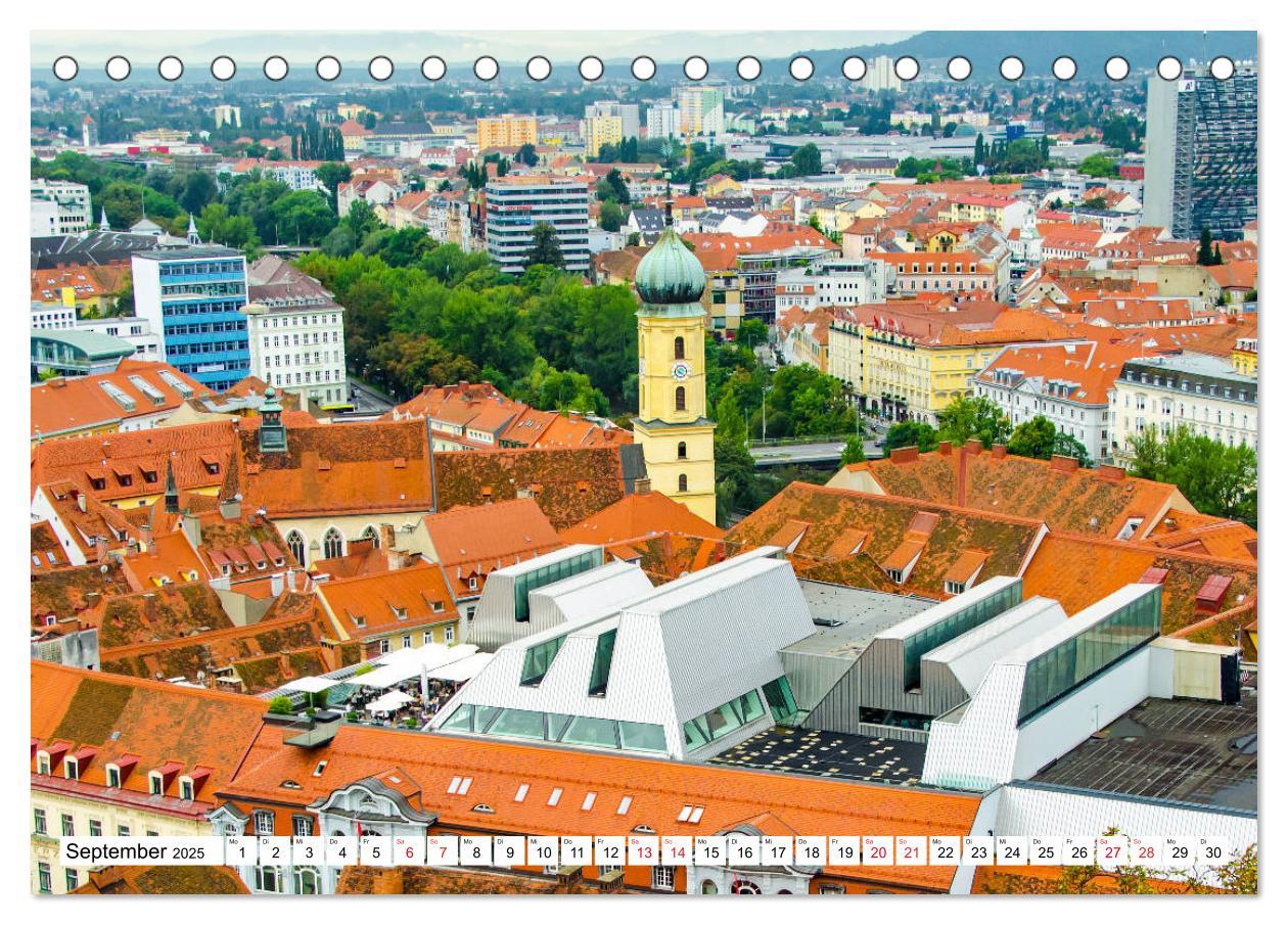 Bild: 9783435266968 | Graz - Ausblick auf die Dachlandschaft (Tischkalender 2025 DIN A5...