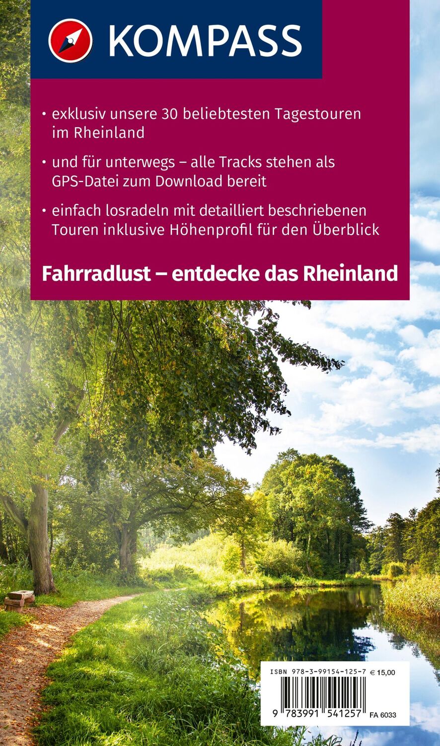 Rückseite: 9783991541257 | KOMPASS Fahrradlust Rheinland | Taschenbuch | 272 S. | Deutsch | 2024