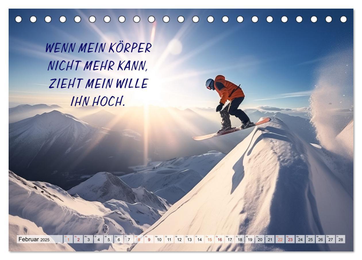 Bild: 9783383909009 | Motivation und Ski (Tischkalender 2025 DIN A5 quer), CALVENDO...