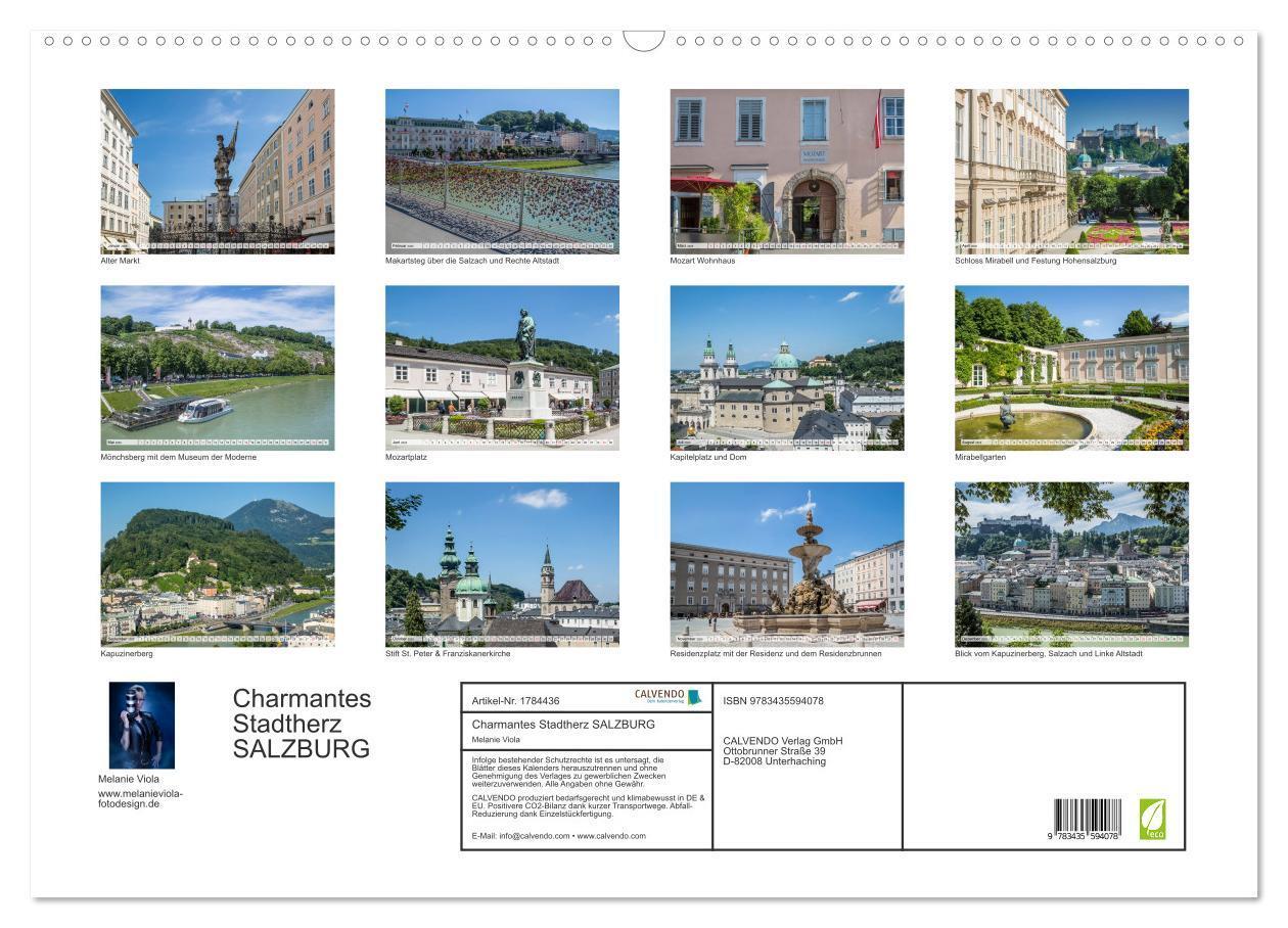 Bild: 9783435594078 | Charmantes Stadtherz SALZBURG (Wandkalender 2025 DIN A2 quer),...