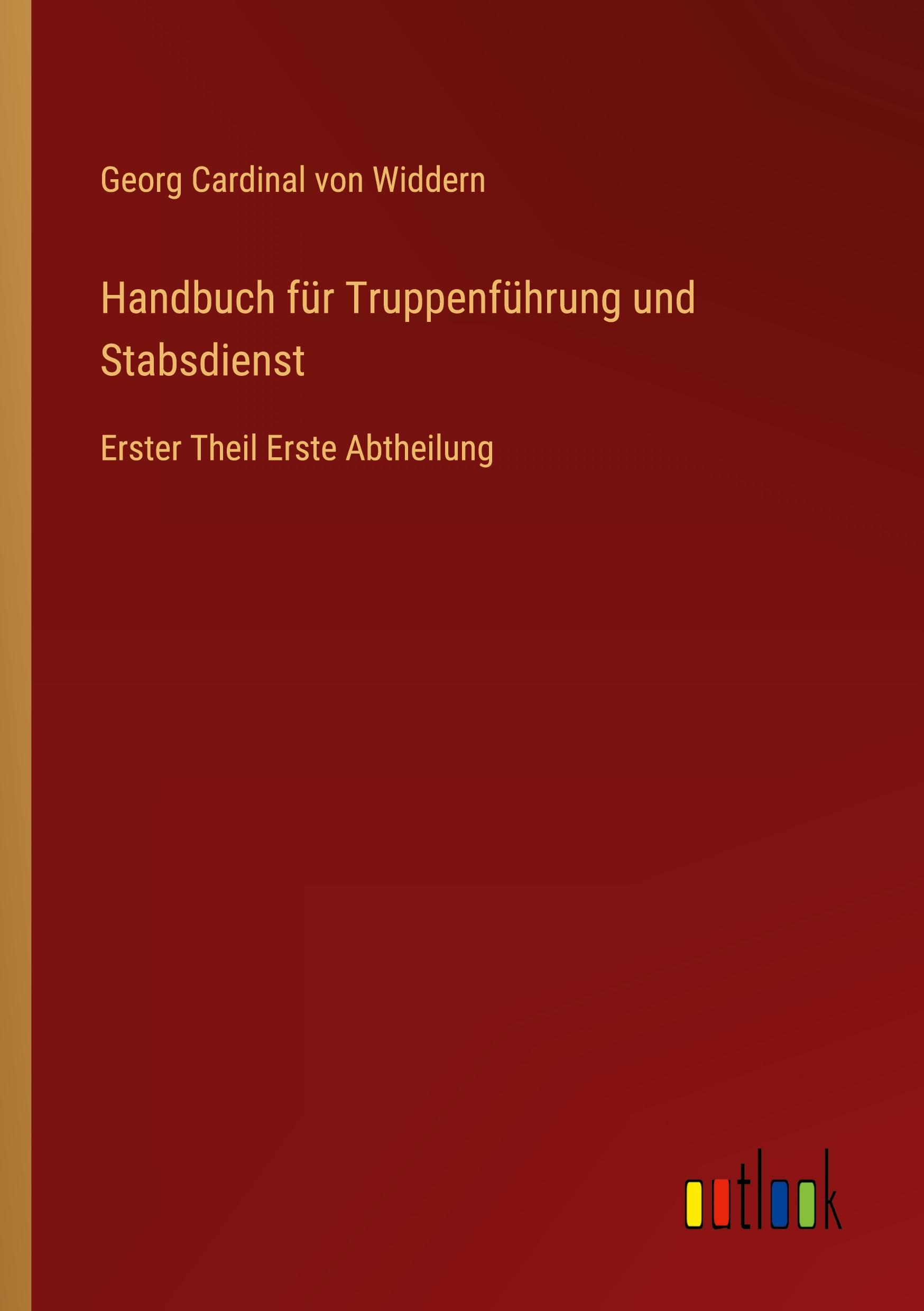 Cover: 9783368668945 | Handbuch für Truppenführung und Stabsdienst | Widdern | Taschenbuch