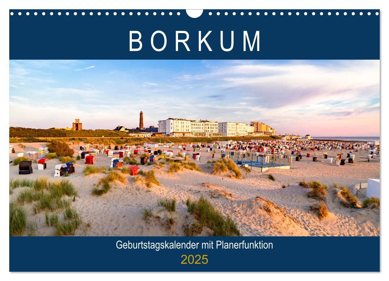 Cover: 9783435259274 | BORKUM Geburtstagskalender mit Planerfunktion (Wandkalender 2025...