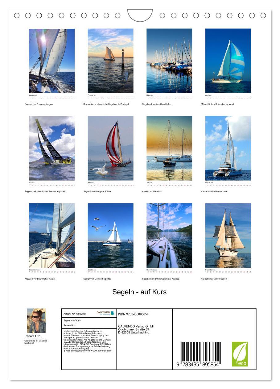 Bild: 9783435895854 | Segeln - auf Kurs (Wandkalender 2025 DIN A4 hoch), CALVENDO...