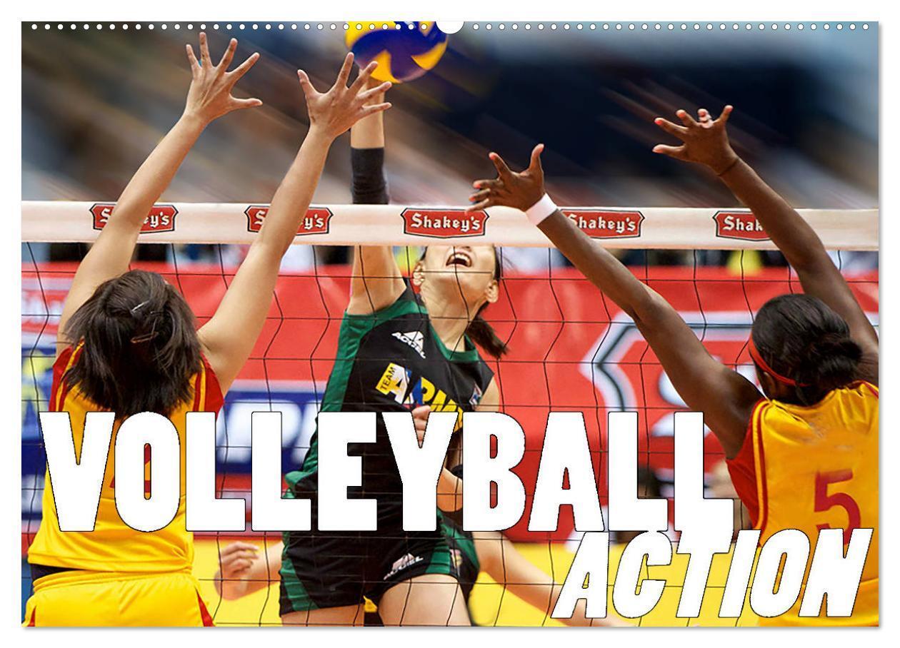 Cover: 9783435419692 | Volleyball Action (Wandkalender 2025 DIN A2 quer), CALVENDO...