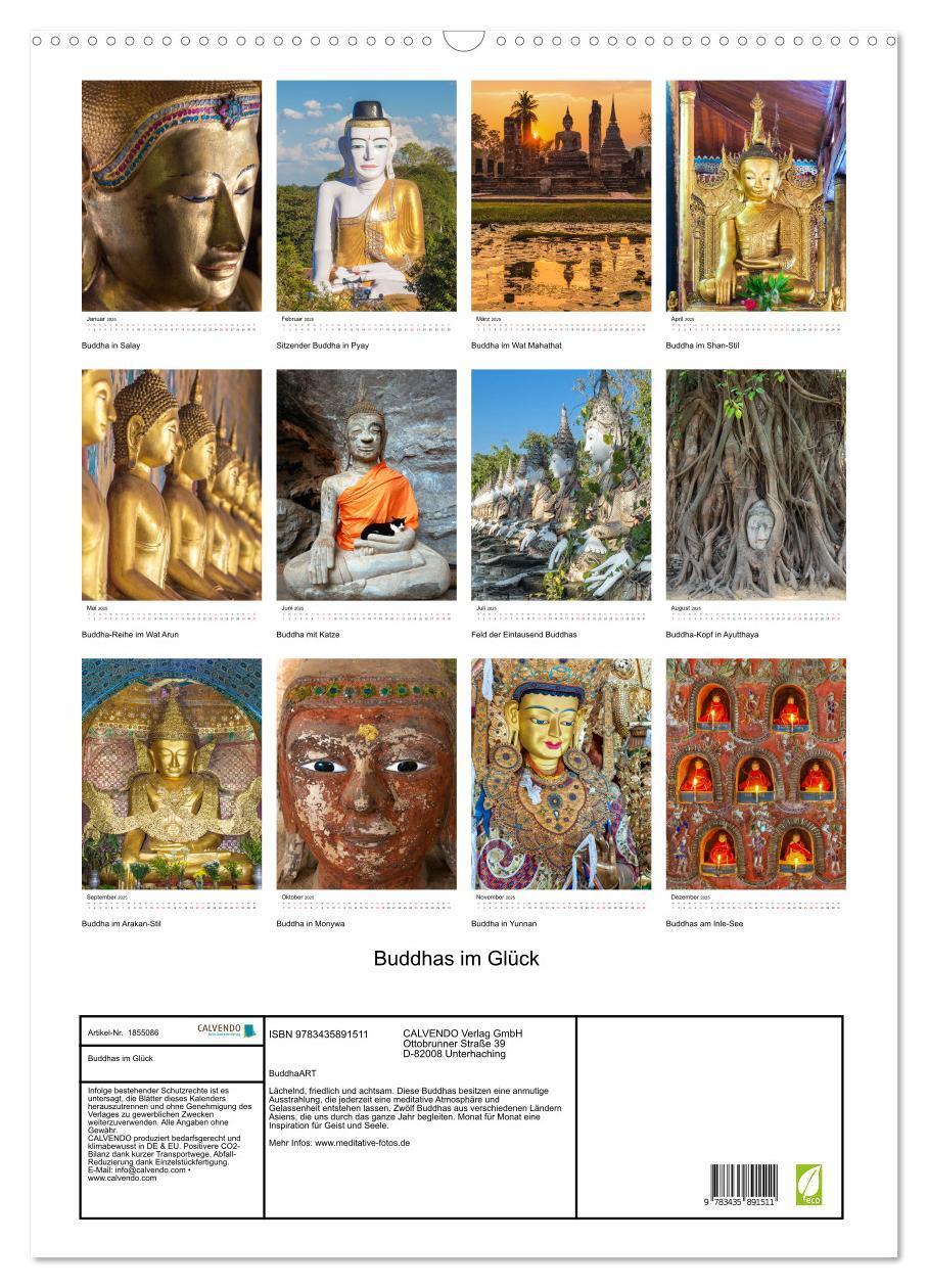 Bild: 9783435891511 | Buddhas im Glück (Wandkalender 2025 DIN A2 hoch), CALVENDO...