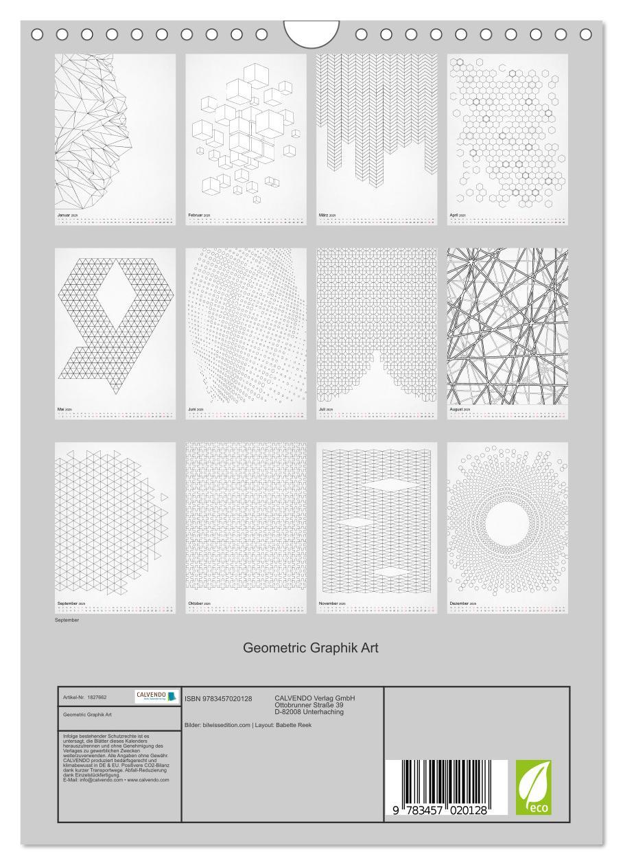 Bild: 9783457020128 | Geometric Graphik Art (Wandkalender 2025 DIN A4 hoch), CALVENDO...