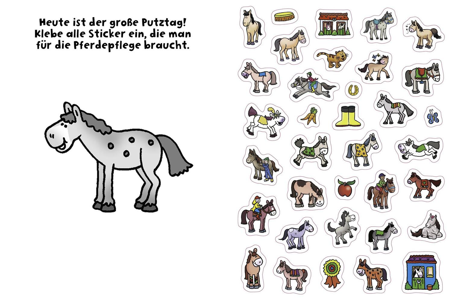 Bild: 9783849946319 | 555 Sticker Pferde | Mit lustigen Rätseln I Für Kinder ab 4 Jahren