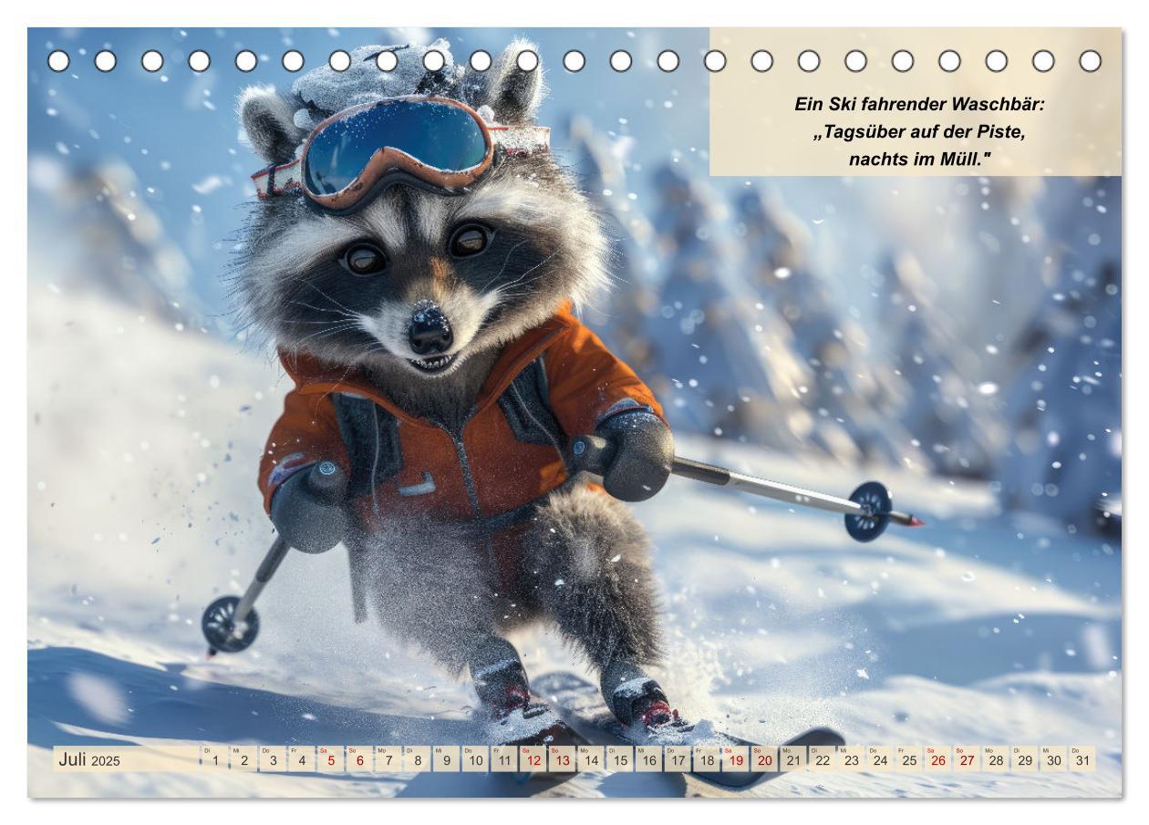 Bild: 9783457156124 | Tierisch lustige Skifahrer (Tischkalender 2025 DIN A5 quer),...