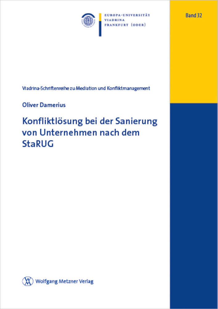 Cover: 9783961171033 | Konfliktlösung bei der Sanierung von Unternehmen nach dem StaRUG