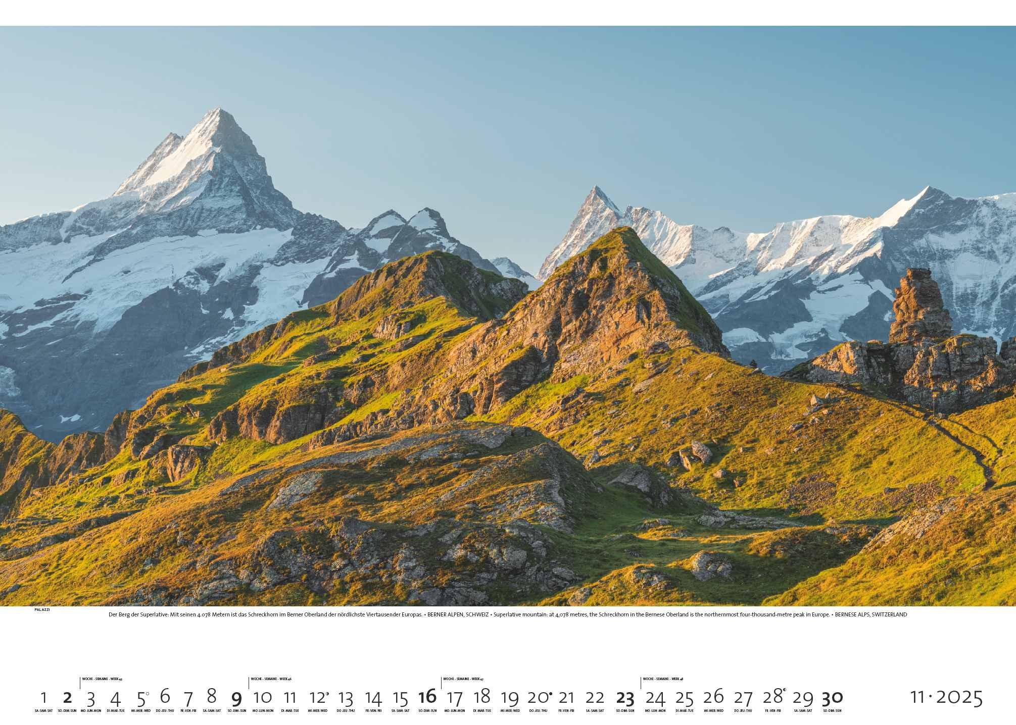 Bild: 4251734300775 | PALAZZI - Faszination Alpen 2025 Wandkalender, 70x50cm,...