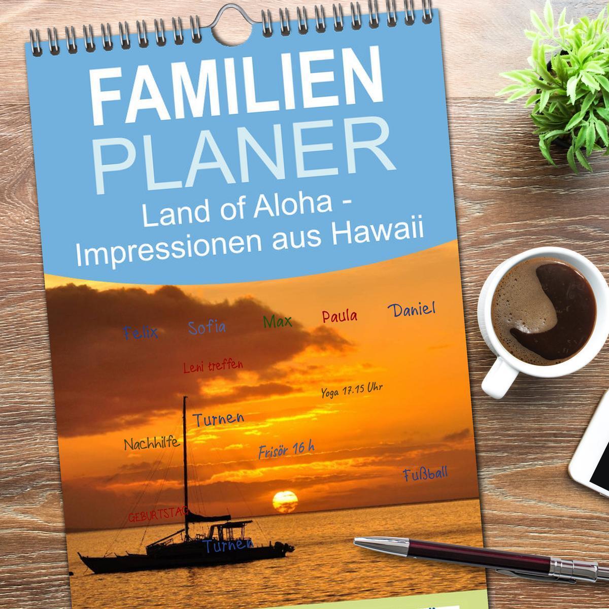 Bild: 9783457111031 | Familienplaner 2025 - Hawaii - Land of Aloha mit 5 Spalten...